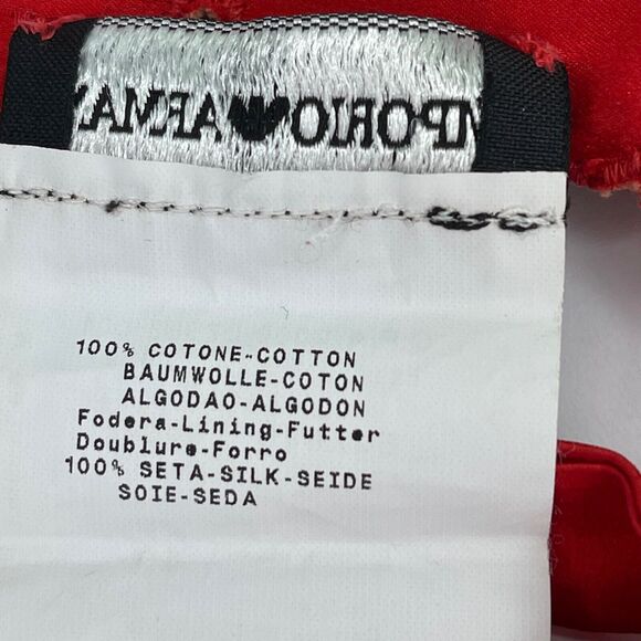 Emporio Armani Red Statement Rhinestone Crystal Jeweled Ribbon Tie Bib Necklace - Picture 5 of 5